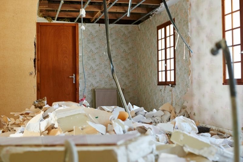 demolished house
