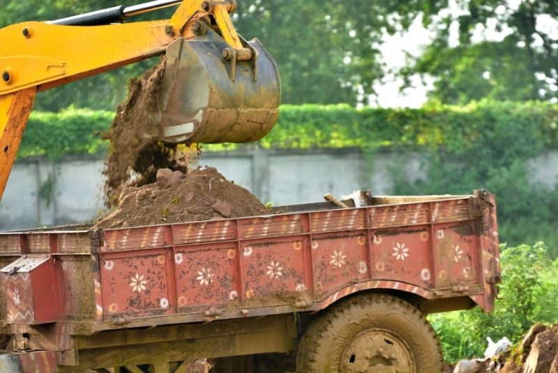 moving earth with an excavator