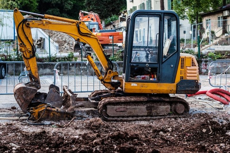 yellow excavator