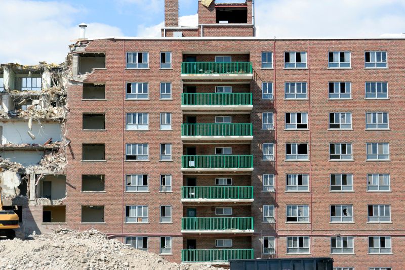 apartment block demolished