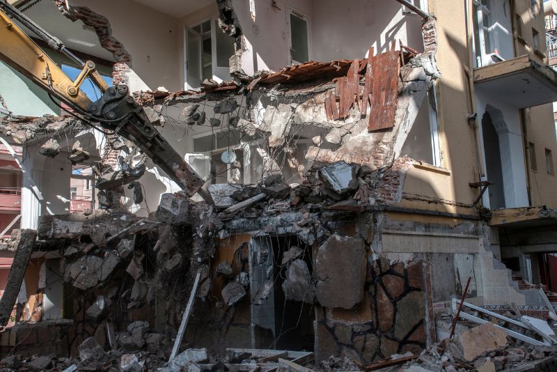 a house being demolished