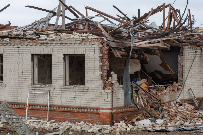 a home being demolished