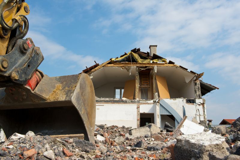 a house being demolished