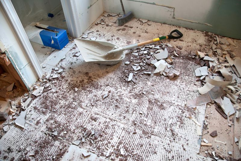 tiles removed from the floor