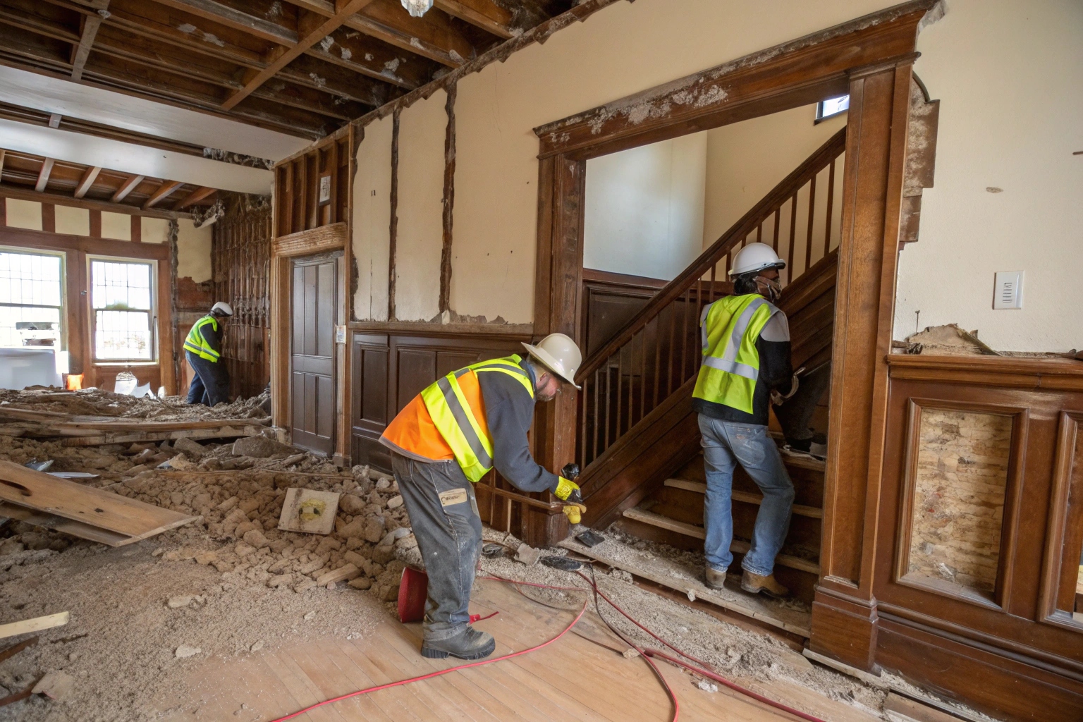 Heritage-sensitive interior demolition of 1920s character home in Sandy Bay