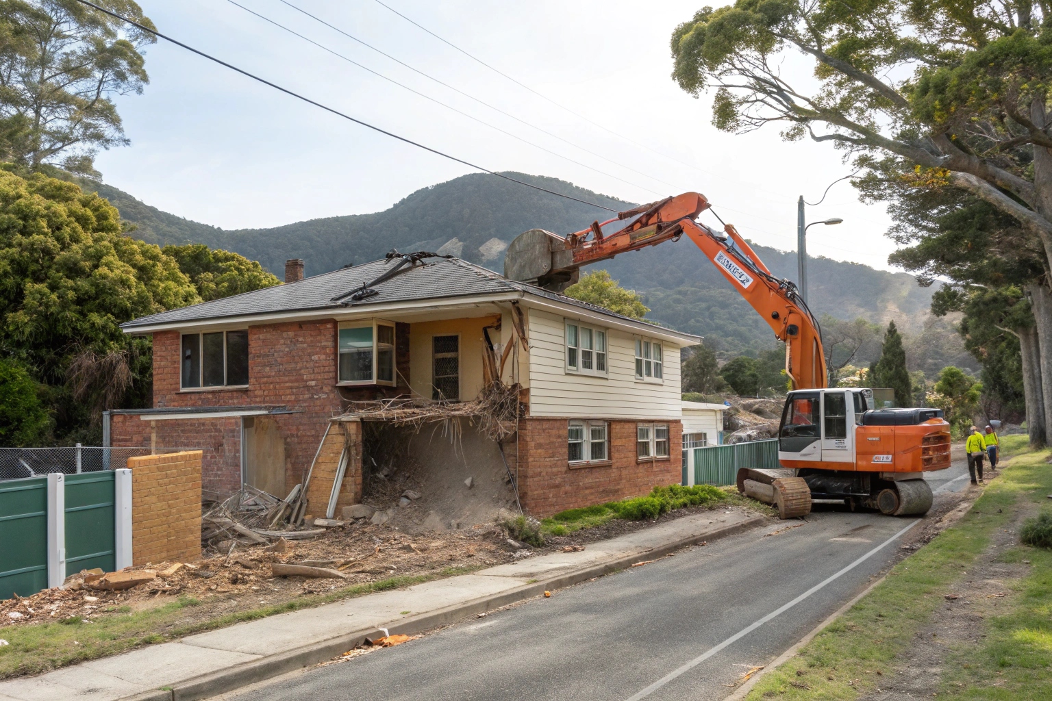 Residential demolition Kingston showing house knockdown rebuild preparation in established Kingston neighbourhood